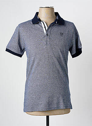 Polo coupe cintrée manches courtes bleu ELLE EST OU LA MER homme