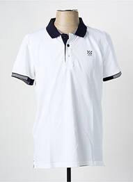 Polo coupe droite manches courtes blanc ELLE EST OU LA MER homme