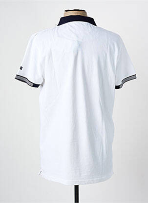 Polo coupe droite manches courtes blanc ELLE EST OU LA MER homme