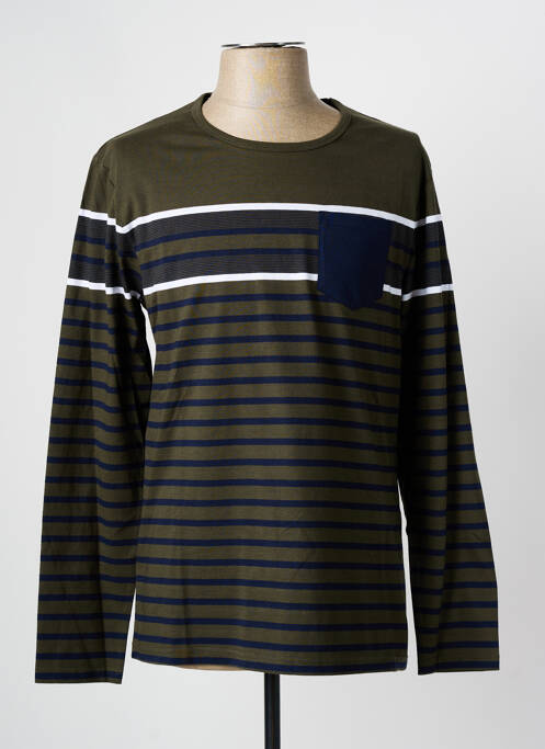 T-shirt coupe cintrée manches longues vert ELLE EST OU LA MER homme