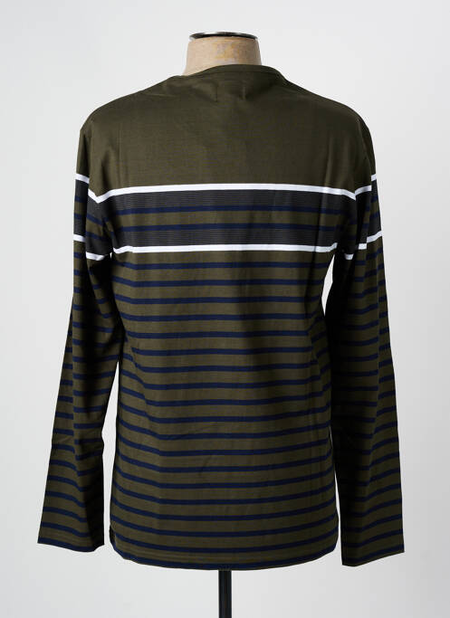 T-shirt coupe cintrée manches longues vert ELLE EST OU LA MER homme
