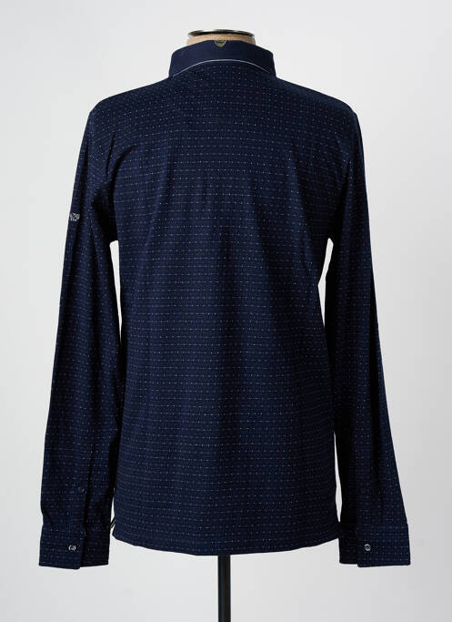 Polo manches longues manches longues bleu ELLE EST OU LA MER homme