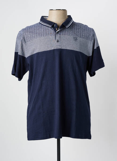 Polo bleu ELLE EST OU LA MER pour homme