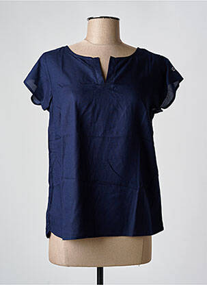 Top stretch manches courtes bleu ELLE EST OU LA MER femme