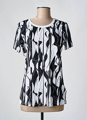 T-shirt imprimé fantaisie manches courtes noir LUHTA femme