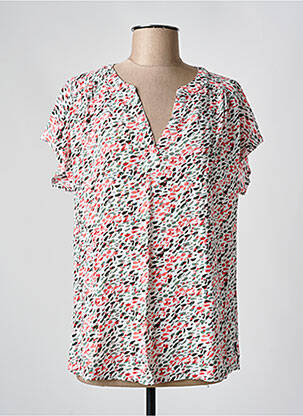 Blouse manches courtes manches courtes rose ELLE EST OU LA MER femme
