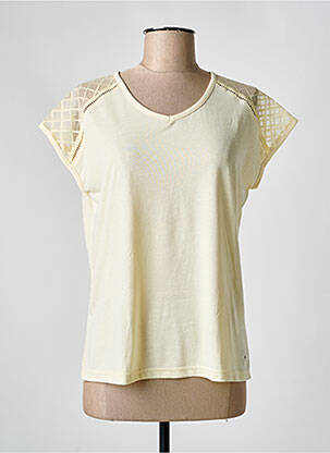 T-shirt col v manches courtes jaune LUHTA femme