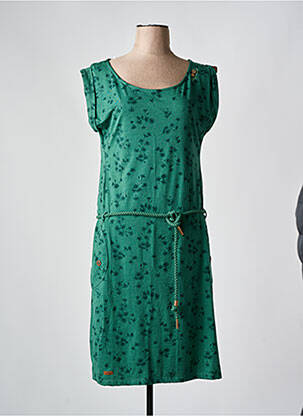 Robe mi-longue imprimé fantaisie manches courtes vert RAGWEAR femme