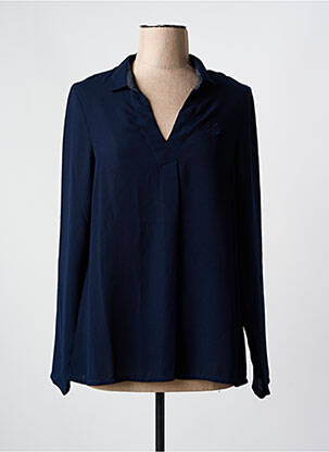 Polo manches longues manches longues bleu ELLE EST OU LA MER femme