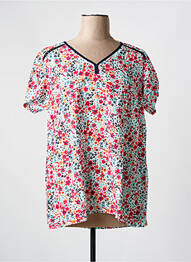 Blouse imprimé fleurs manches courtes rouge ELLE EST OU LA MER femme
