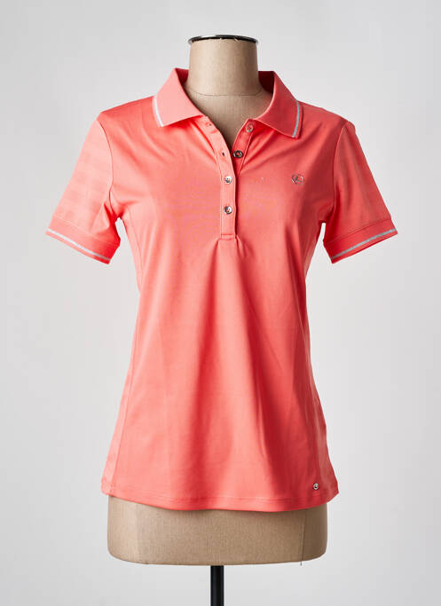 Polo stretch manches courtes orange LUHTA femme