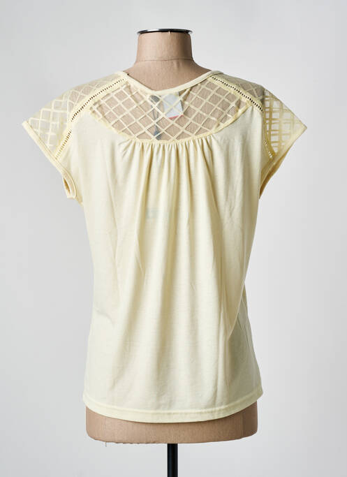 T-shirt col v manches courtes jaune LUHTA femme