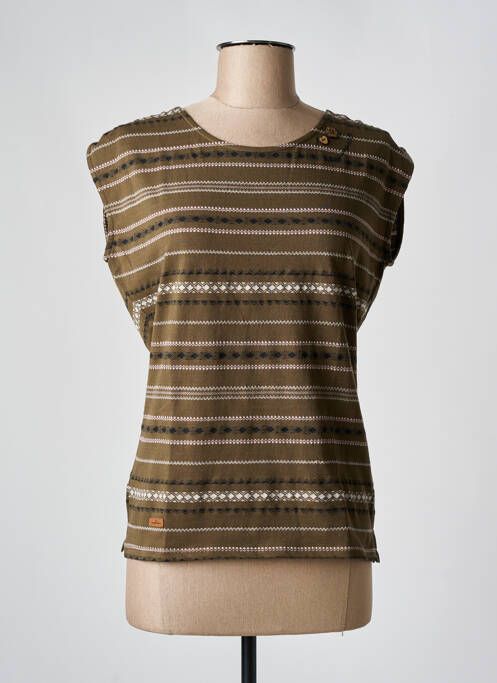 T-shirt stretch manches courtes vert RAGWEAR femme