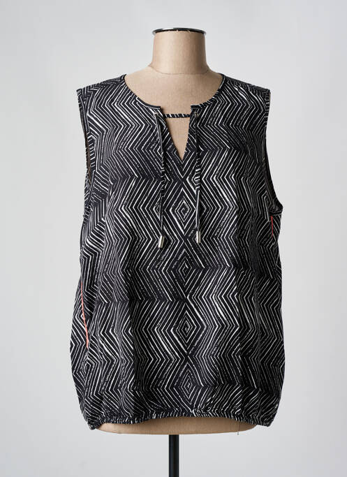 Blouse tissage popeline sans manche noir LUHTA femme