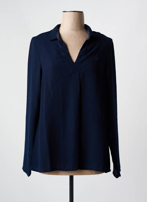 Polo manches longues manches longues bleu ELLE EST OU LA MER femme