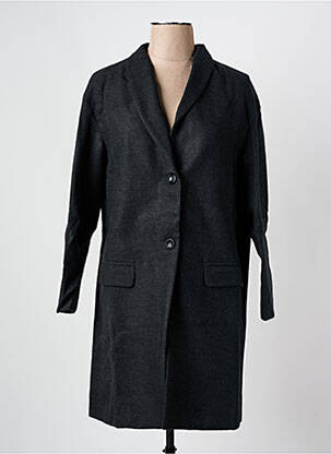 Manteau long coupe droite sans capuche gris ARELINE femme