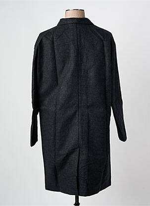 Manteau long coupe droite sans capuche gris ARELINE femme