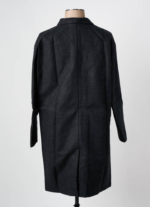 Manteau long coupe droite sans capuche gris ARELINE femme
