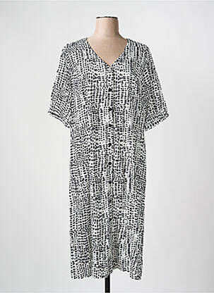 Robe longue imprimé fantaisie manches courtes noir MICHA femme