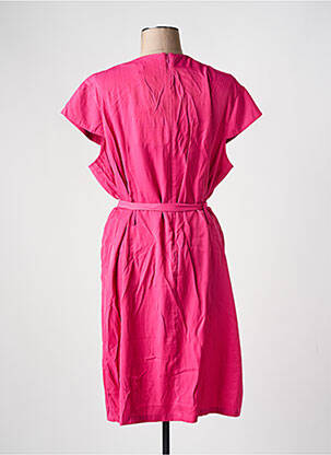 Robe mi-longue manches courtes manches courtes rose AZAY femme