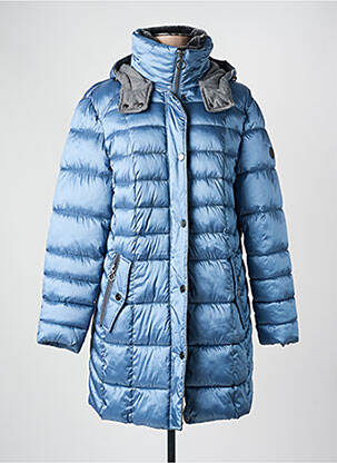 Doudoune poches a capuche bleu BARBARA LEBEK femme