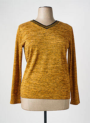 Pull coupe cintrée manches longues jaune TELMAIL femme