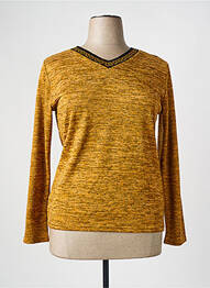 Pull coupe cintrée manches longues jaune TELMAIL femme
