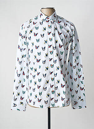 Chemise manches longues imprimé fantaisie blanc EMYLE homme
