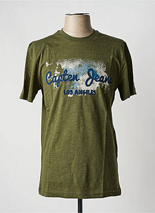 T-shirt coupe droite manches courtes vert CAPTEN homme