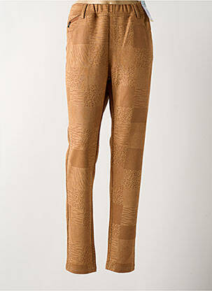 Jegging tissage suedine taille normale marron QUATRE VINGT JOURS femme