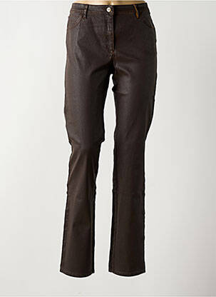 Pantalon slim tissage enduit taille normale marron COUTURIST femme