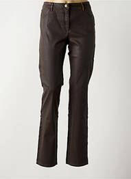 Pantalon slim tissage enduit taille normale marron COUTURIST femme
