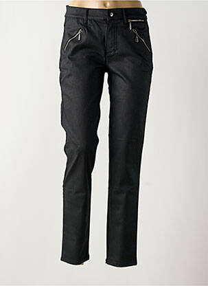 Pantalon slim tissage enduit taille normale noir ANNA MONTANA femme