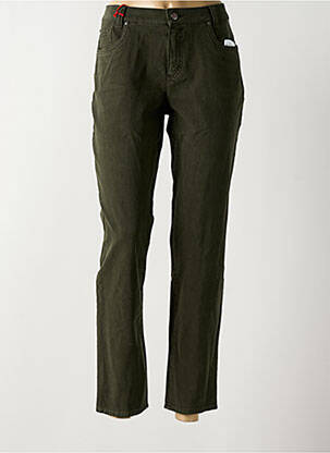 Jeans coupe slim stretch taille normale vert ANNA MONTANA femme