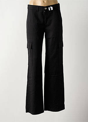 Pantalon cargo taille haute taille haute noir ANNA MONTANA femme