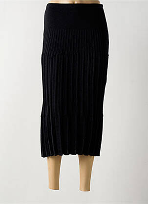 Jupe mi-longue coupe droite noir TELMAIL femme