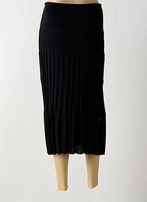 Jupe mi-longue coupe droite noir TELMAIL femme