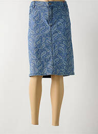 Jupe mi-longue coupe droite bleu CONCEPT K femme