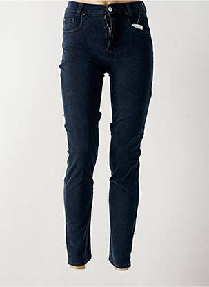 Jeans skinny tissage brut taille haute bleu ANNA MONTANA femme