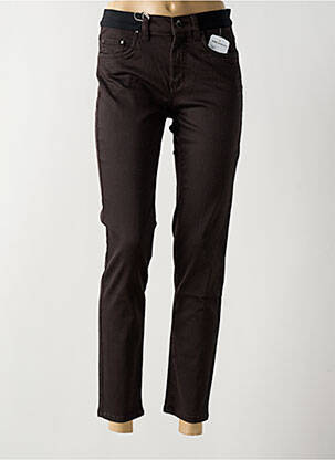 Jeans coupe slim stretch taille normale marron ANNA MONTANA femme