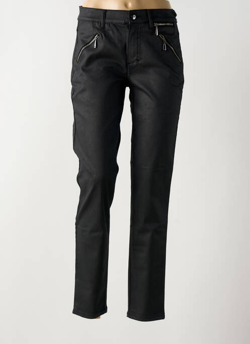 Pantalon slim tissage enduit taille normale noir ANNA MONTANA femme