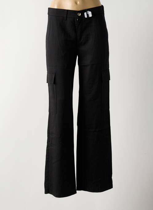 Pantalon cargo taille élastique taille haute noir ANNA MONTANA femme