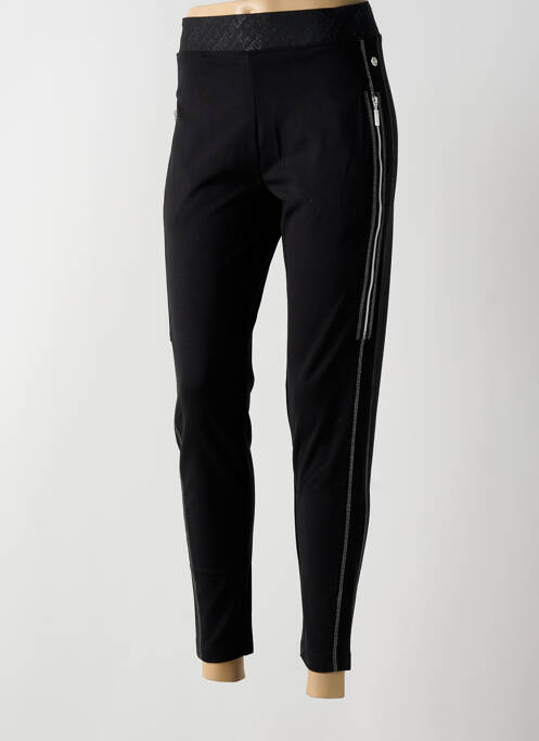 Jegging broderie galons latéraux taille haute noir HAJO femme