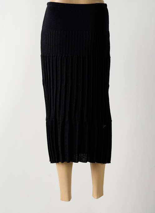 Jupe mi-longue coupe droite noir TELMAIL femme