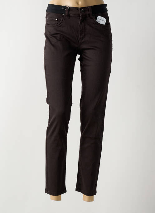 Jeans coupe slim marron ANNA MONTANA pour femme