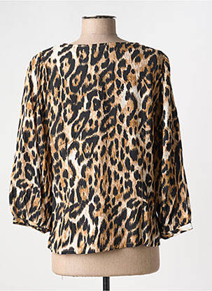 Blouse col rond manches 3/4 marron MICHA femme