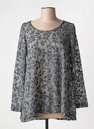 Blouse col rond manches longues gris G!OZE femme