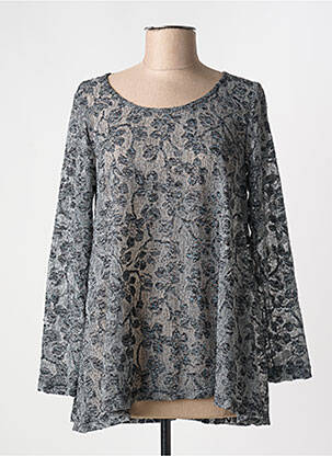 Blouse col rond manches longues gris G!OZE femme