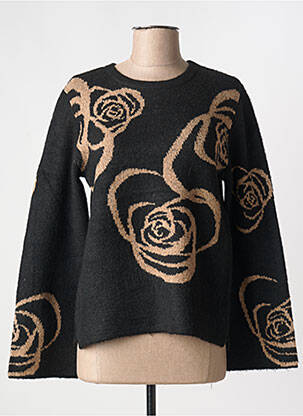 Pull coupe droite manches longues noir TELMAIL femme