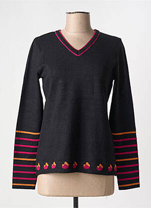 Pull coupe cintrée manches longues noir TELMAIL femme
